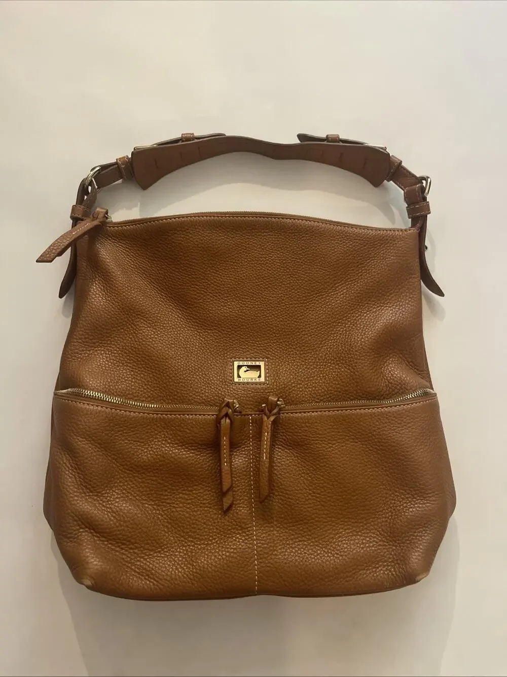 Dooney & Bourke Brown Dillen Large Zipper Pocket Sac Hobo Shoulder Bag Purse